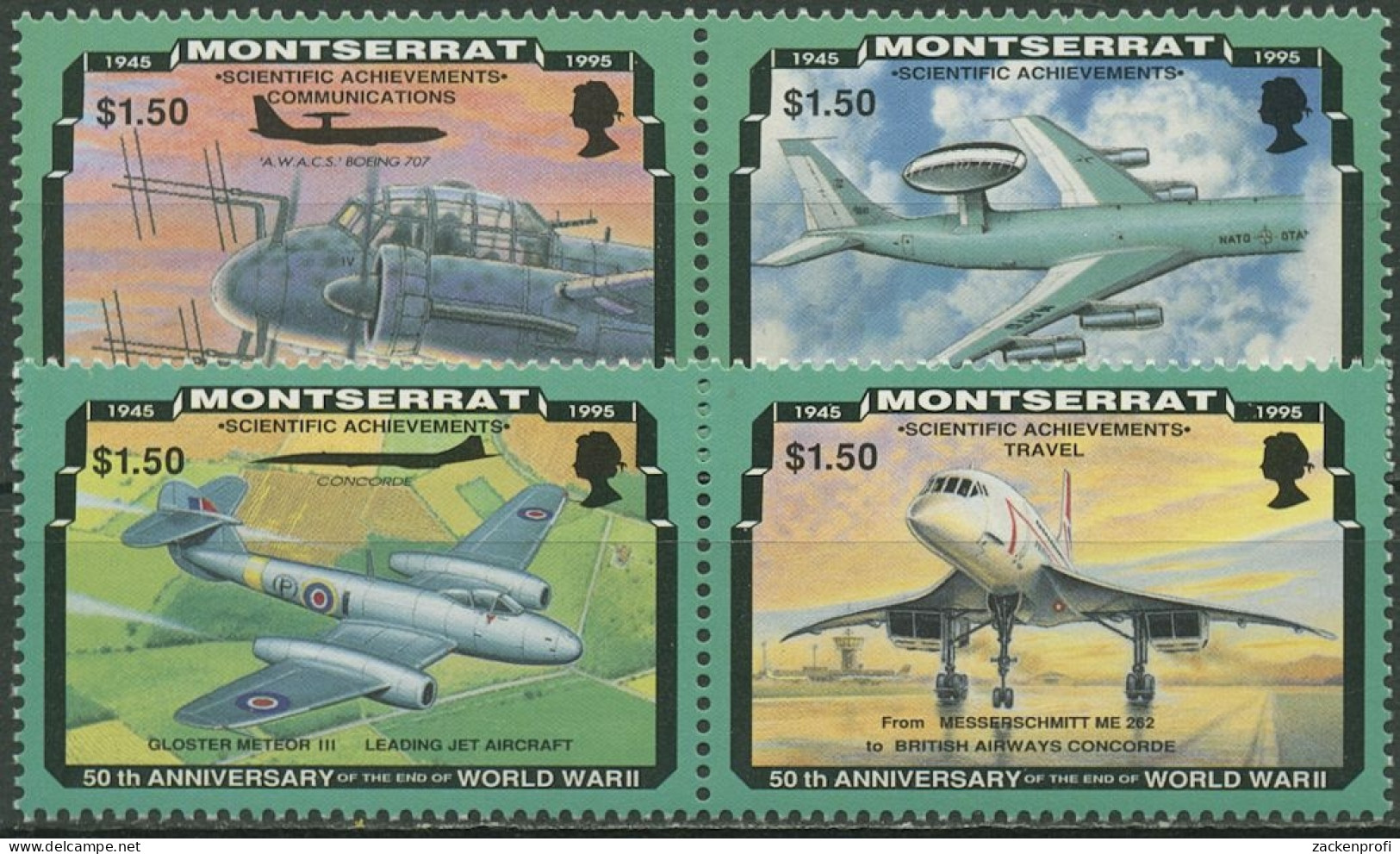 Montserrat 1995 Entwicklungen Nach Weltkrieg Flugzeuge 933/36 2 Paare Postfrisch - Montserrat
