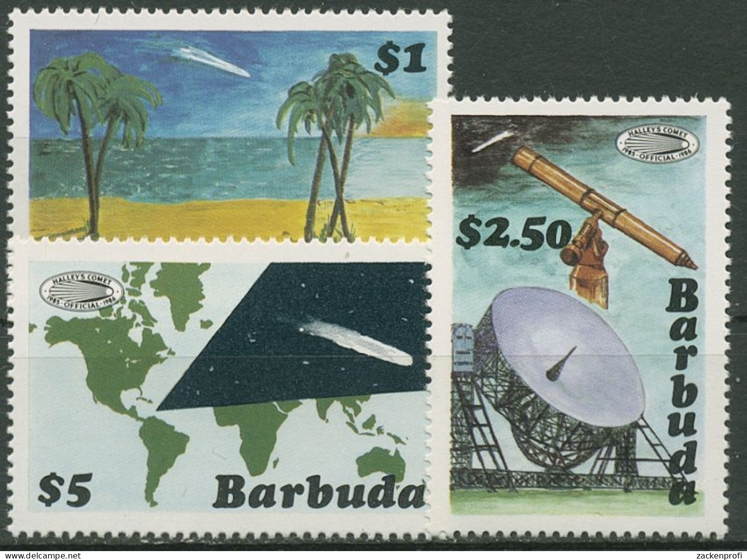 Barbuda 1986 Halleyscher Komet 872/74 Postfrisch - Antigua Y Barbuda (1981-...)