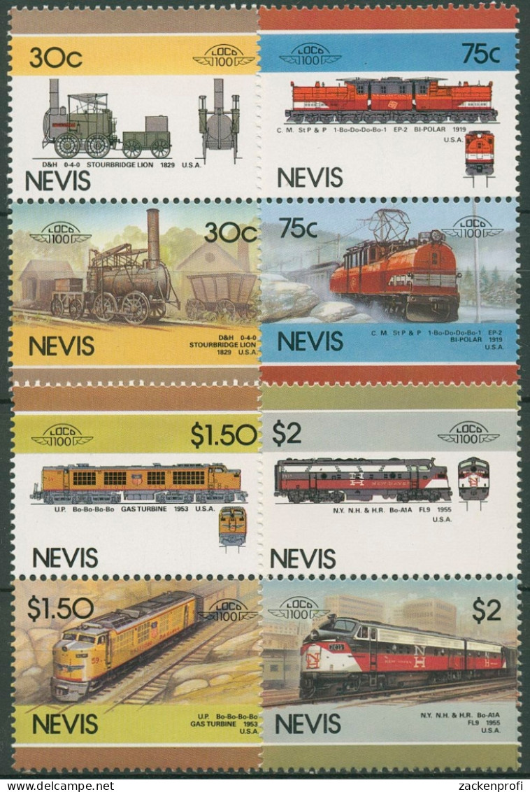 Nevis 1986 Lokomotiven 340/47 Postfrisch - St.Kitts-et-Nevis ( 1983-...)