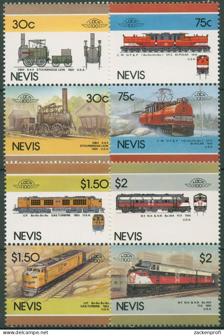 Nevis 1986 Lokomotiven 340/47 Postfrisch - St.Kitts And Nevis ( 1983-...)