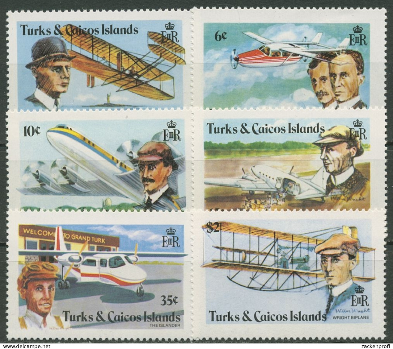 Turks- Und Caicos-Inseln 1978 Luftfahrt Brüder Wright 393/98 Postfrisch - Turks- En Caicoseilanden