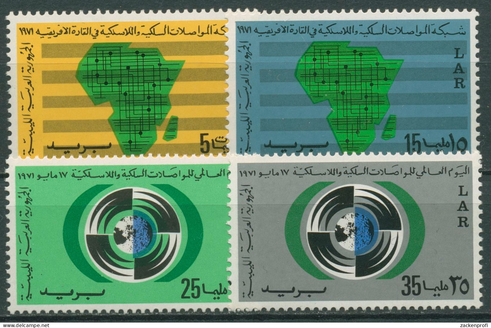 Libyen 1971 Weltfernmeldetag Afrikanisches Fernmeldenetz 329/32 Postfrisch - Libye