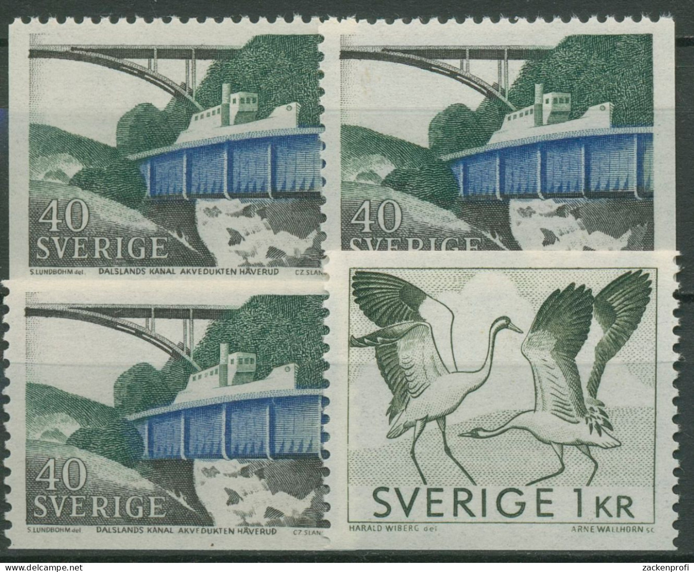 Schweden 1968 Tiere Vögel Kraniche Dalsland-Kanal 599/00 Postfrisch - Nuevos