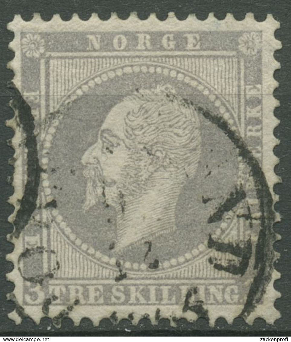 Norwegen 1856/57 König Oskar I. 3 Skilling, 3 Gestempelt - Gebraucht