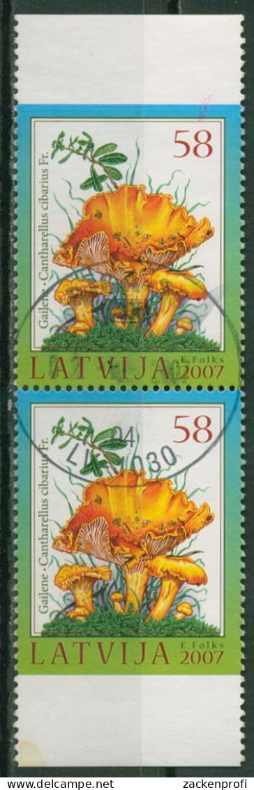 Lettland 2007 Waldpflanzen Pilze 708 Do/Du Paar Gestempelt - Lettonia