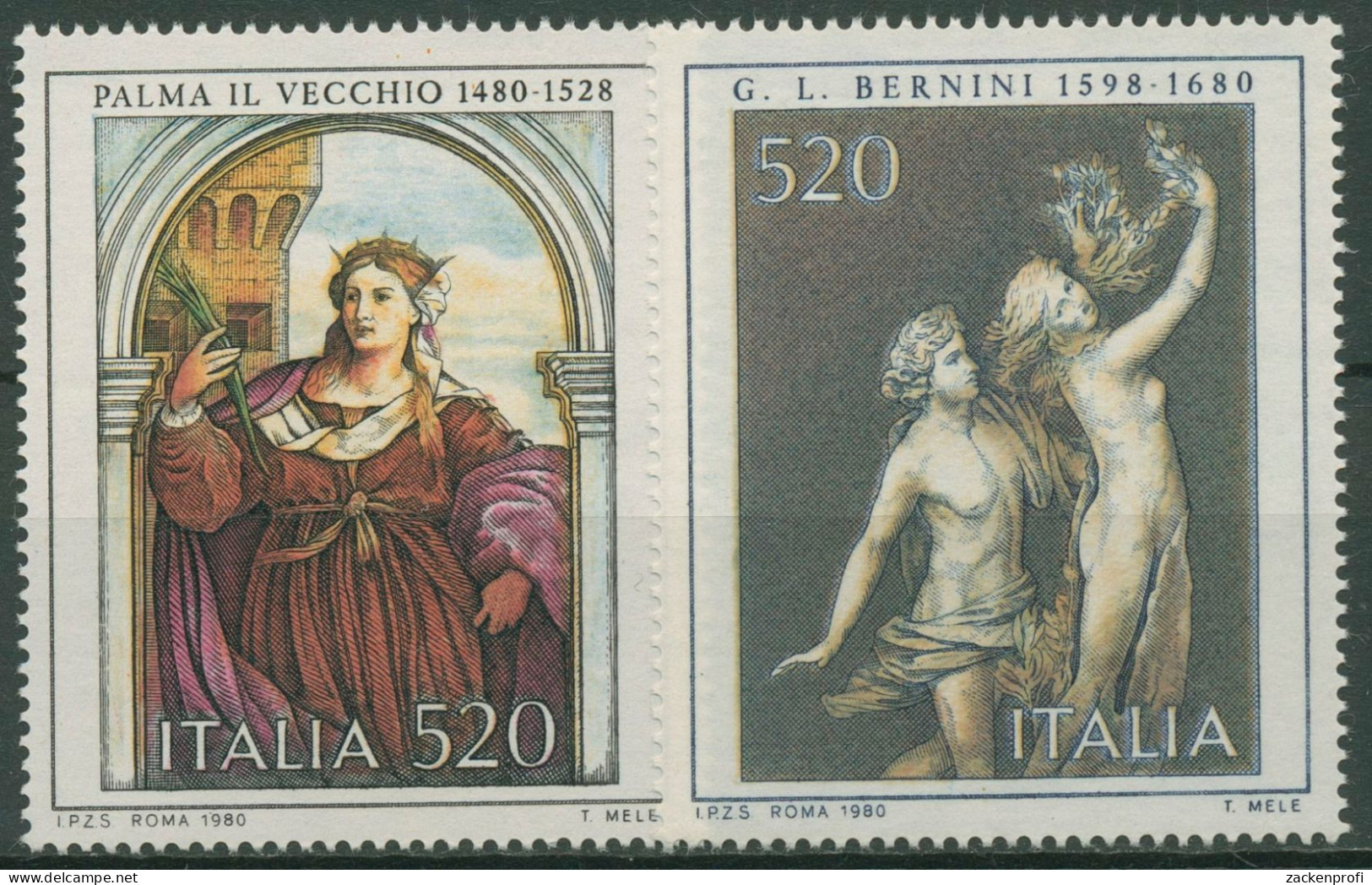 Italien 1980 Italienische Kunst Altarbild Skulptur 1736/37 Postfrisch - 1971-80: Ungebraucht