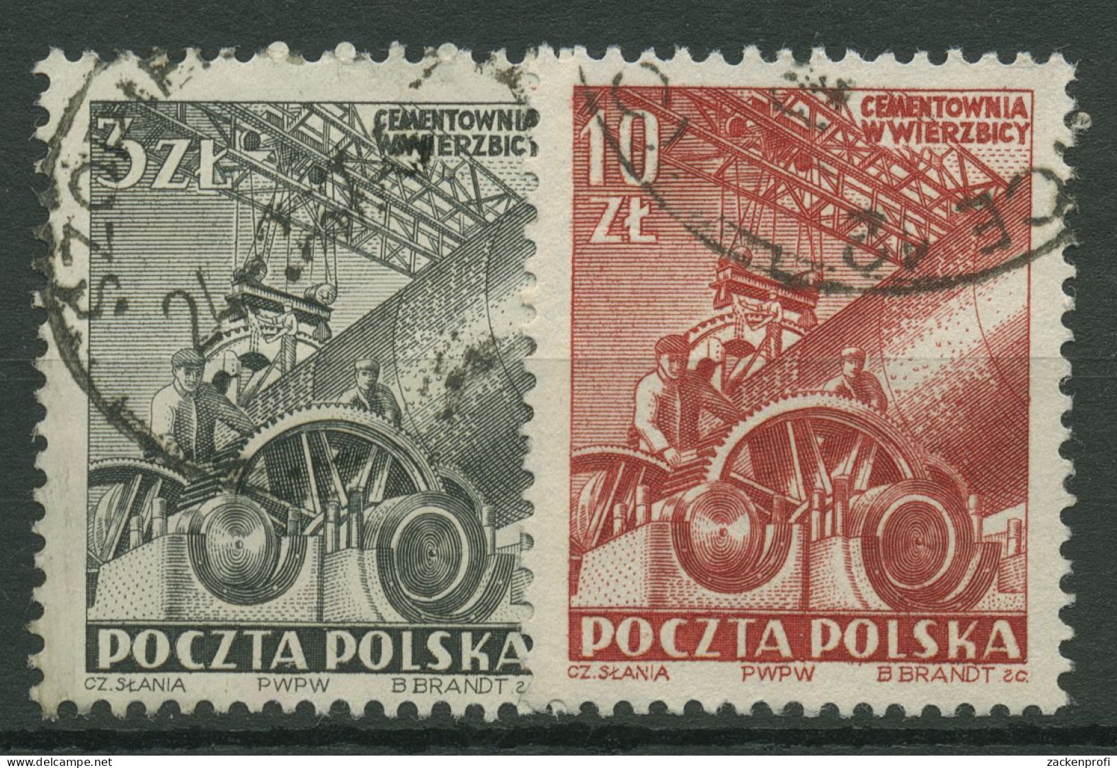 Polen 1952 Industrie Zementwerk 748/49 Gestempelt - Gebraucht