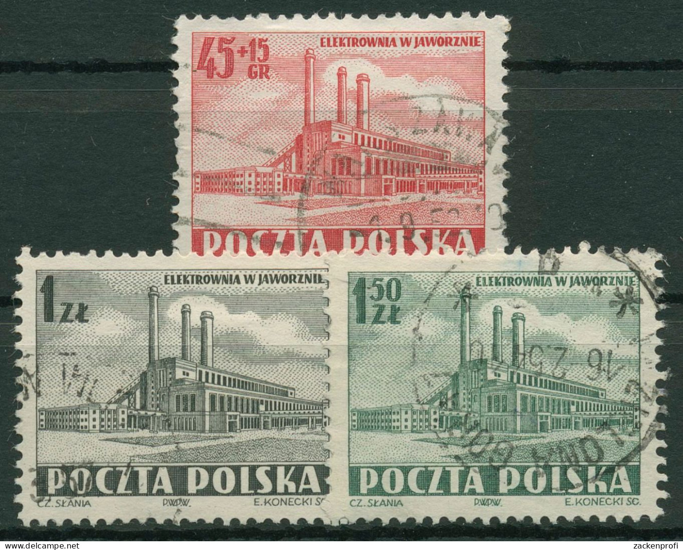 Polen 1952 Industrie Elektrizitätswerk 764/66 Gestempelt - Gebraucht