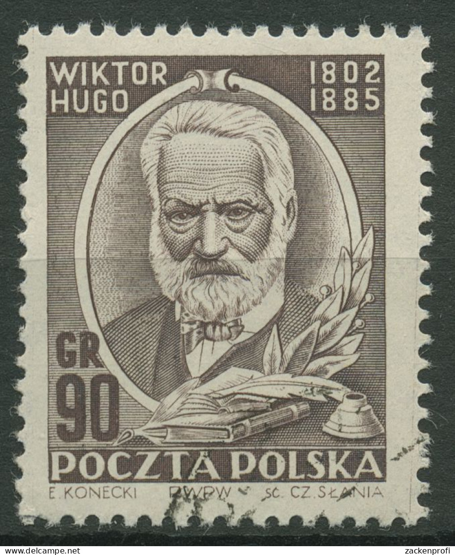 Polen 1952 Schriftsteller Victor Hugo 774 Gestempelt - Usados