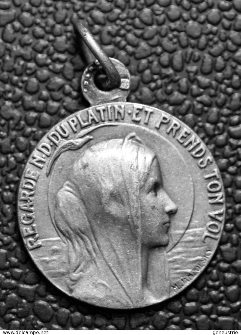 WW1 Médaille Religieuse D'aviateur 18.4mm "Notre-Dame Du Platin"  Saint-Palais-sur-Mer - Grav. Michel Jampolsky WWI - Religion &  Esoterik