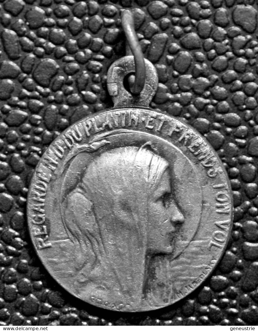 WW1 - Médaille Religieuse D'aviateur 15mm "Notre-Dame Du Platin"  Saint-Palais-sur-Mer - Grav. Michel Jampolsky WWI - Religion &  Esoterik