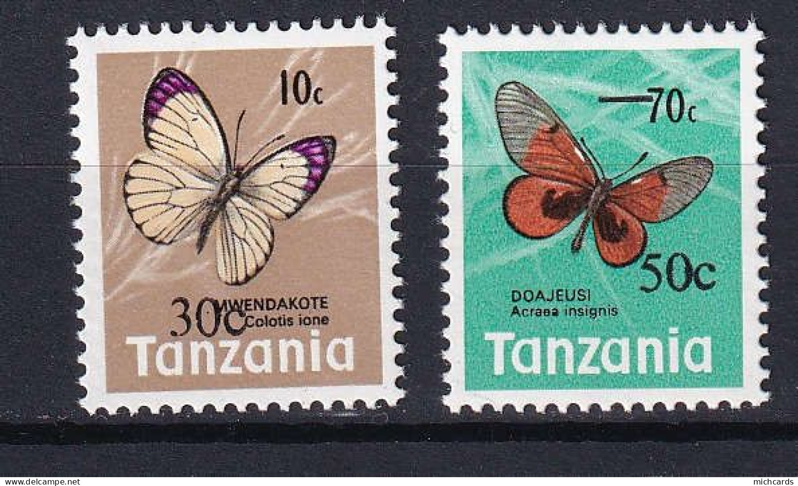 265 TANZANIE 1979 - Y&T 137/38 - Papillon - Neuf ** (MNH) Sans Charniere - Tanzanie (1964-...)