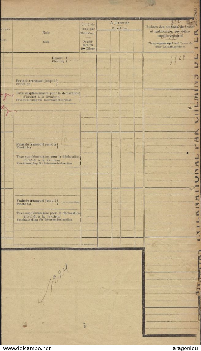 Luxembourg - Luxemburg -  Chemin De Fer   ALSACE-LORRAINE - Lettre De Voiture 1925 - Dimension A3  4 Scans - Luxemburg