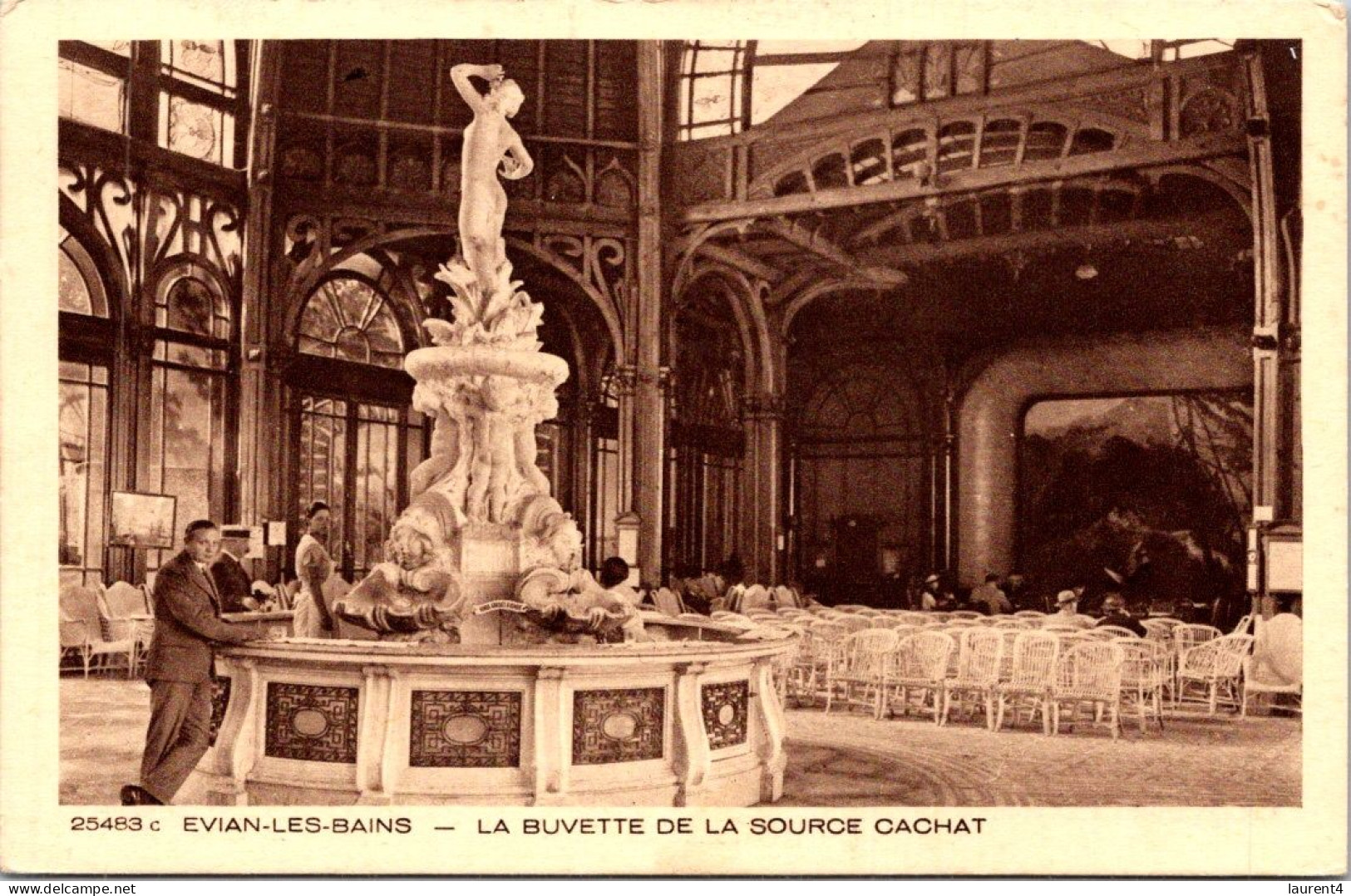 13-4-2024 (1 Z 46) OLD - (posted 1955) -  France - Buvette De Evian Les Bains (bar) - Hotels & Restaurants