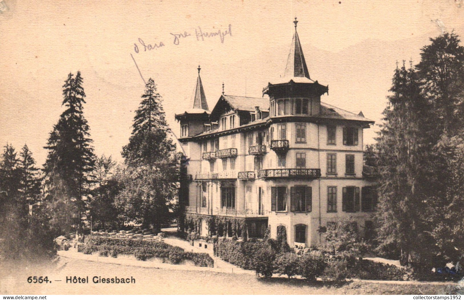 GIESSBACH, BRIENZ, BERN, HOTEL ,ARCHITECTURE, PARK, SWITZERLAND, POSTCARD - Brienz