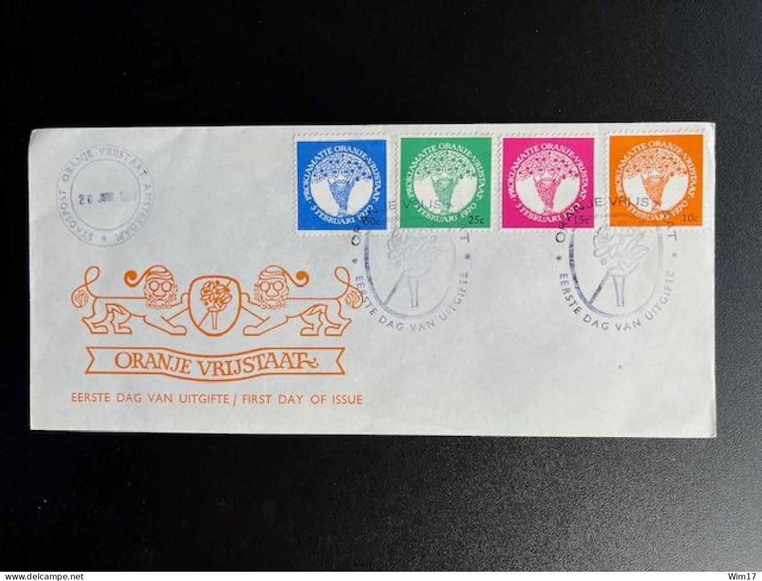 NETHERLANDS 1970 FDC LOCAL MAIL SERVICE ORANJE VRIJSTAAT NEDERLAND STADSPOST 20-06-1970 - Storia Postale