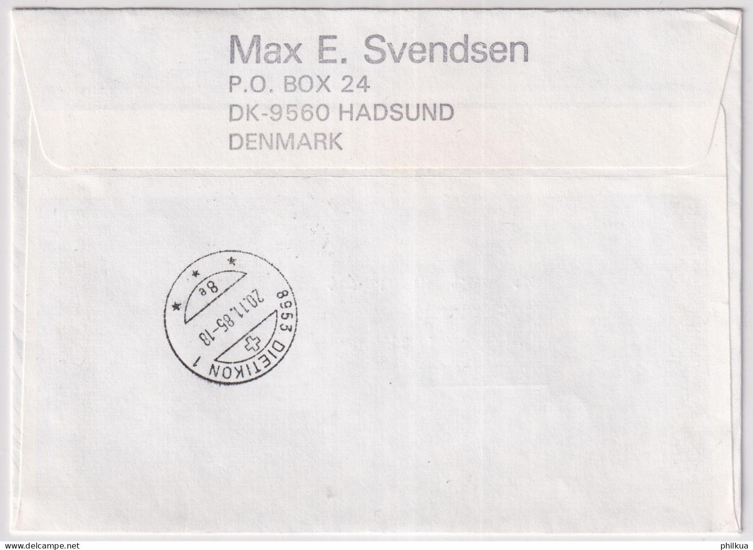 MiNr. 848 Dänemark 1985, 3. Okt. 100. Geburtstag Von Niels Bohr Brief  Hadsund - Schweiz - Lettres & Documents