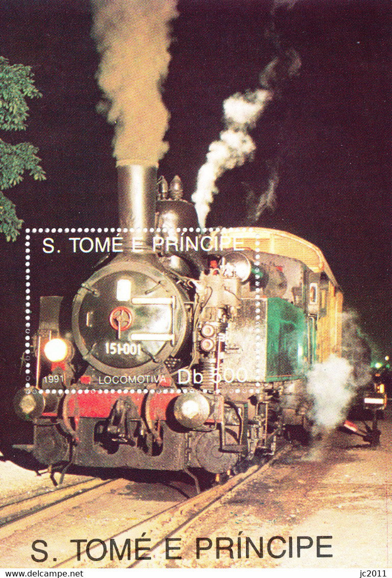 S Tomé E Príncipe - 1991 - Trains / Locomotives - MNH - Sao Tome Et Principe