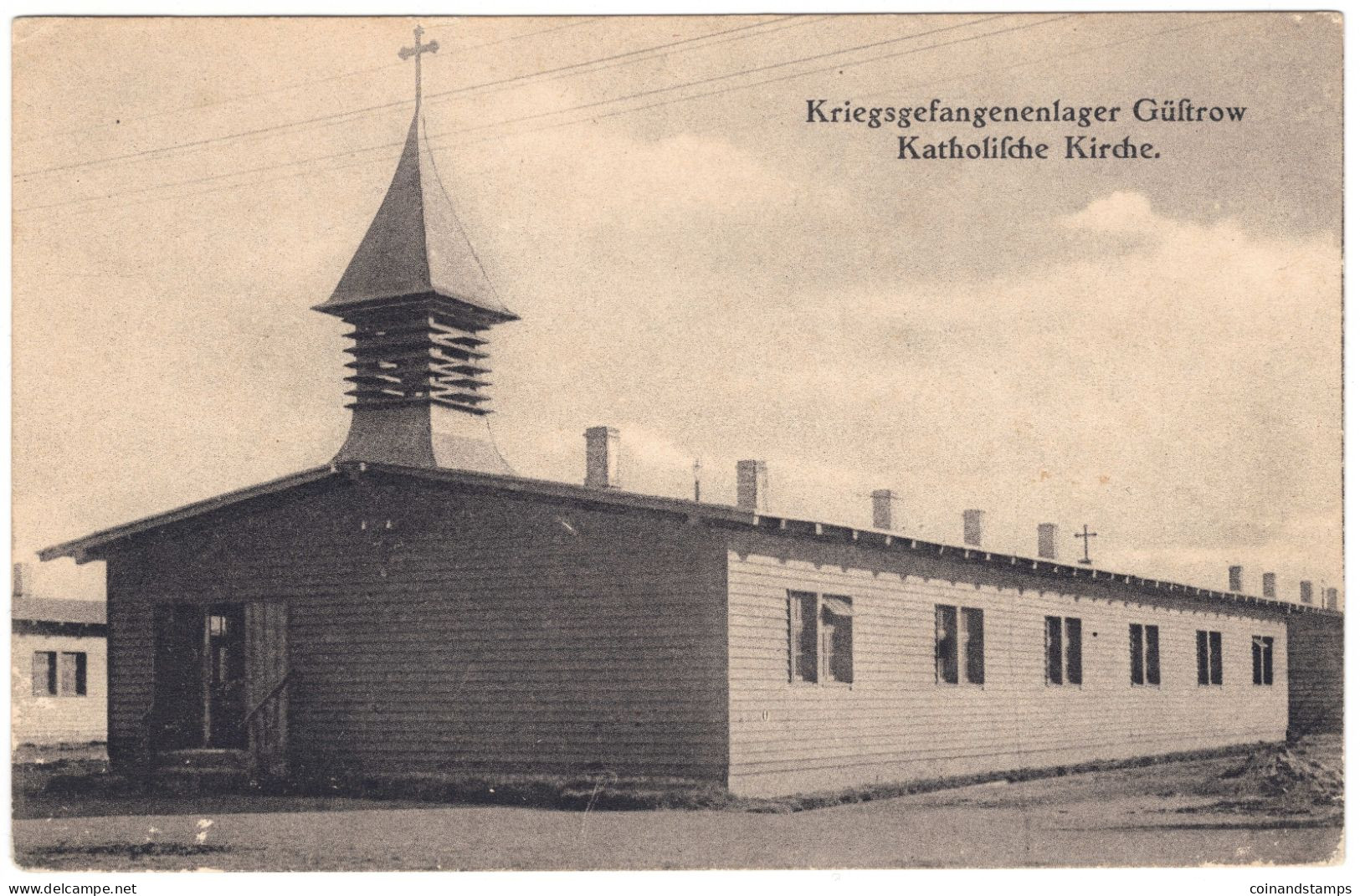 Postkarte Güstrow -Katholische Kirche Im Kriegsgefangenlager, 1916 Ungelaufen Aber Beschrieben, II- - Güstrow