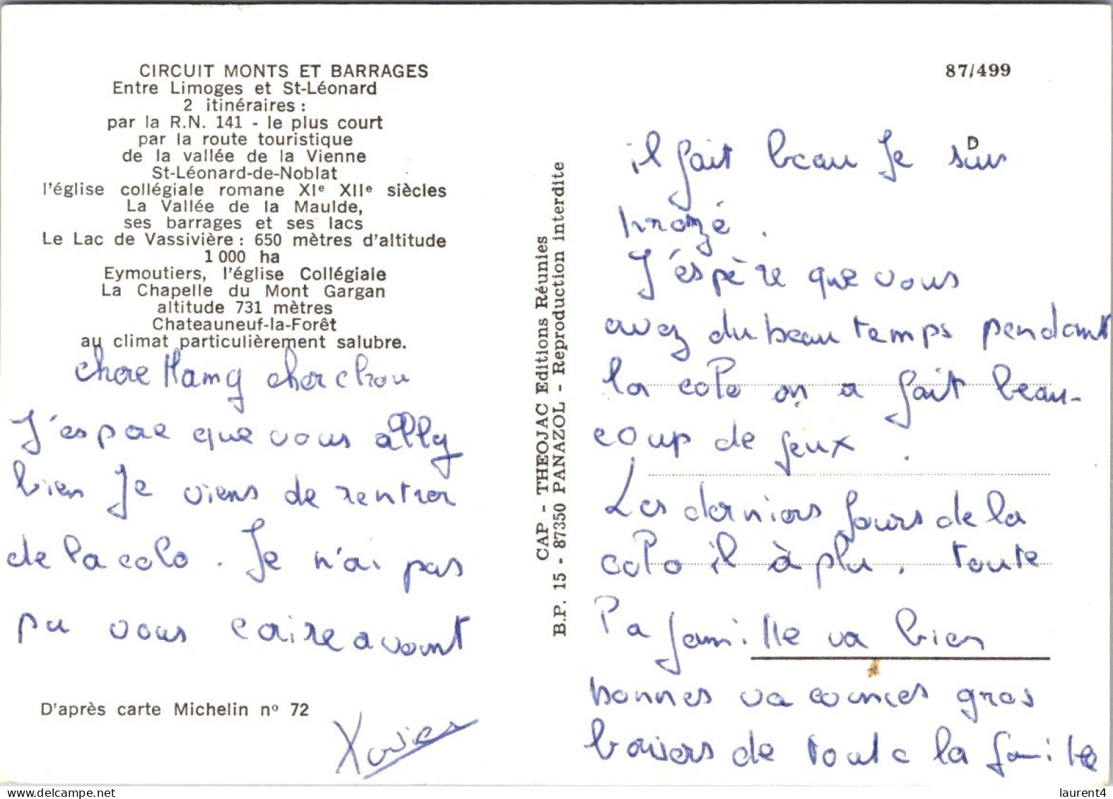 13-4-2024 (1 Z 48) France - Map - Monts & Barrages - Cartes Géographiques