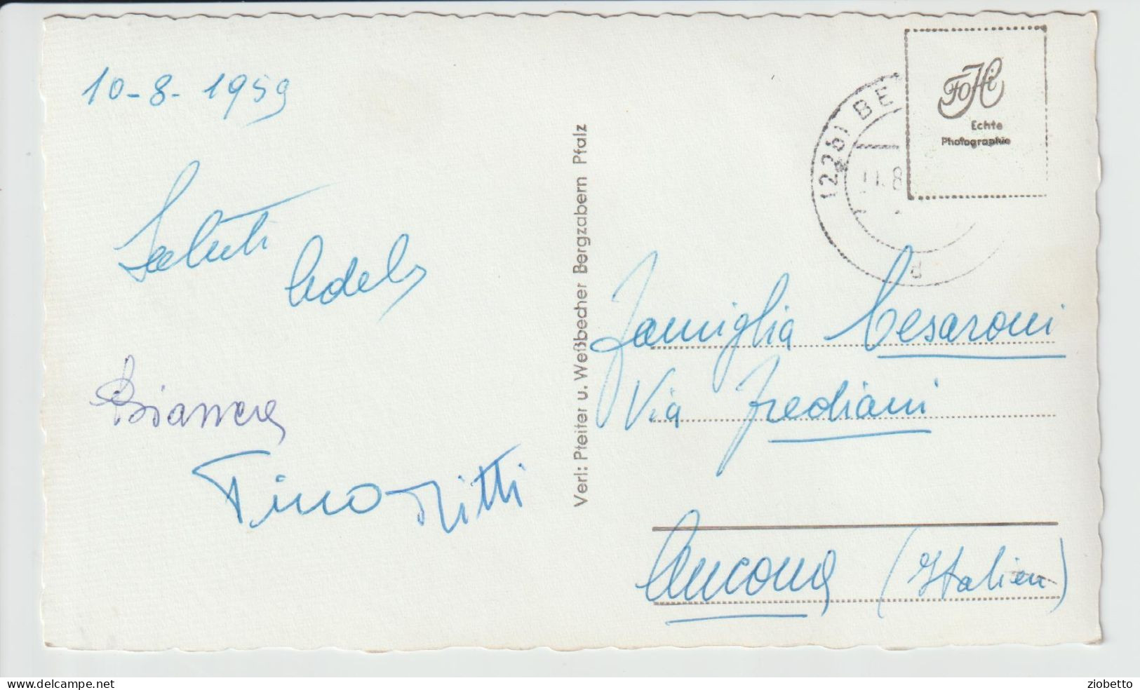 CARTOLINA DI BERGZABERN - Rheinland-Pfalz - 1957 - FORMATO PICCOLO - Bad Bergzabern