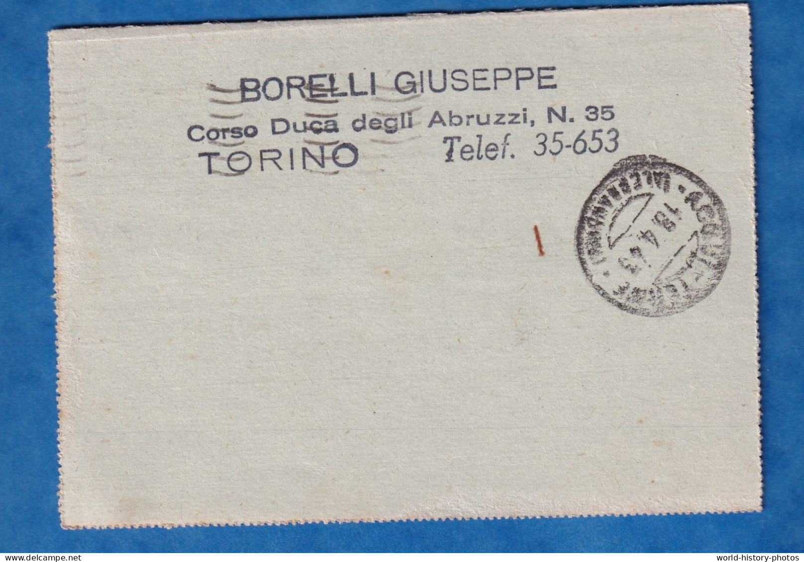 CPA Carte Lettre - TORINO - Giuseppe BORELLI Corso Duca Degli Abruzzi N. 35 - Autres Monuments, édifices