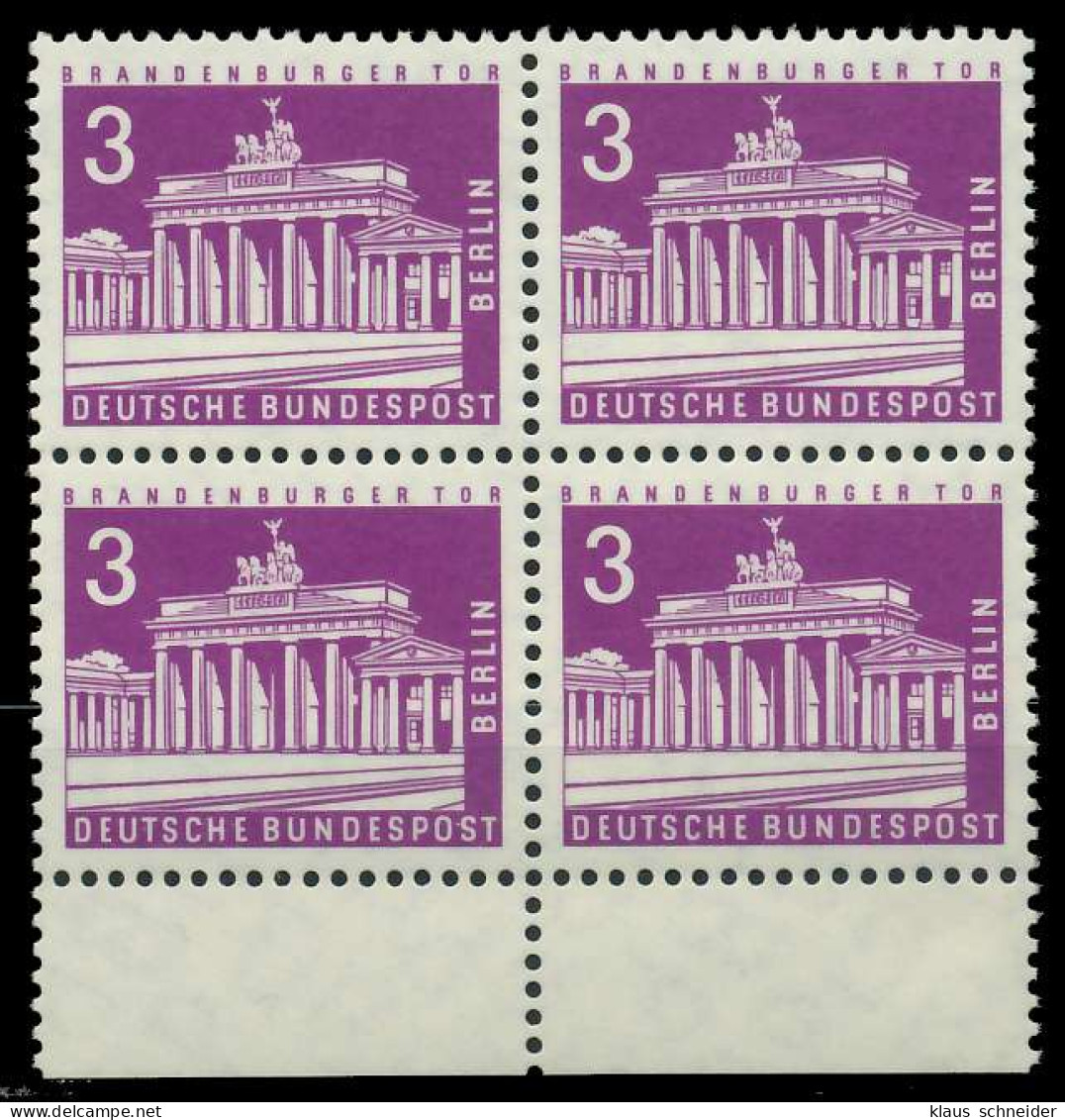 BERLIN DS BAUTEN 2 Nr 231 Postfrisch VIERERBLOCK URA X80978A - Unused Stamps