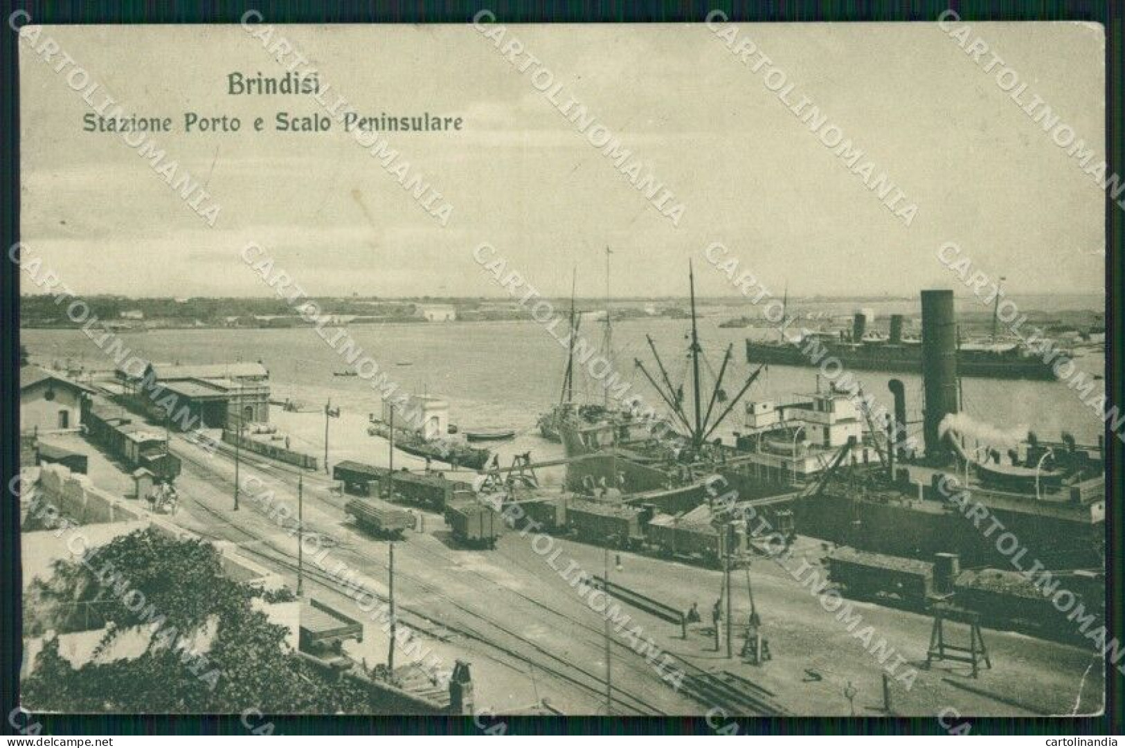 Brindisi Città Stazione Porto Navi PIEGHINA STRAPPINO Cartolina KF2175 - Brindisi