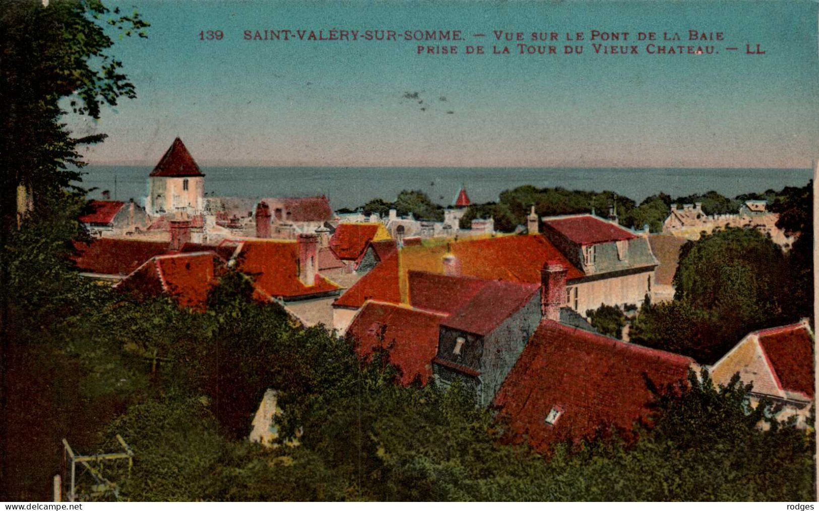 80 , Cpa  SAINT VALERY Sur SOMME  , 139 , Vue Sur Le Pont De La Baie , Prise De La Tour Du Vieux Chateau  (2982) - Saint Valery Sur Somme