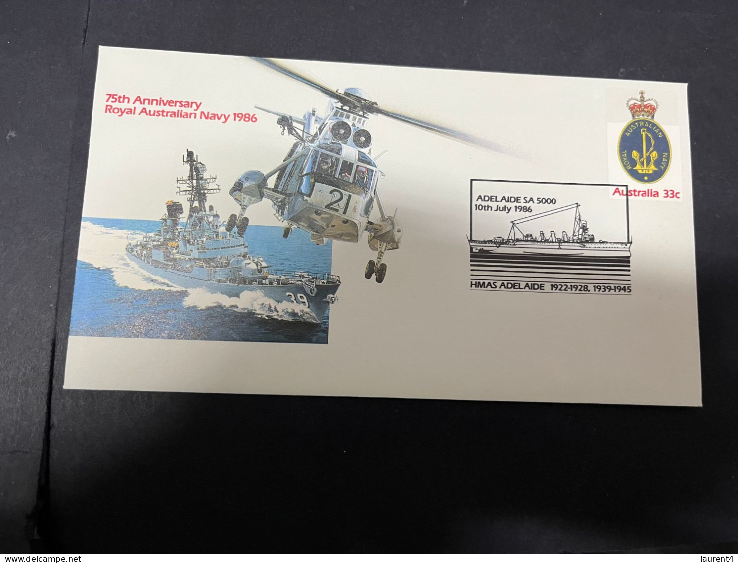 13-4-2024 (1 X 49) Australia - 1986 - 75th Anniversary Of The Royal Australian Navy (part 2 - 4 Covers) - Sobre Primer Día (FDC)