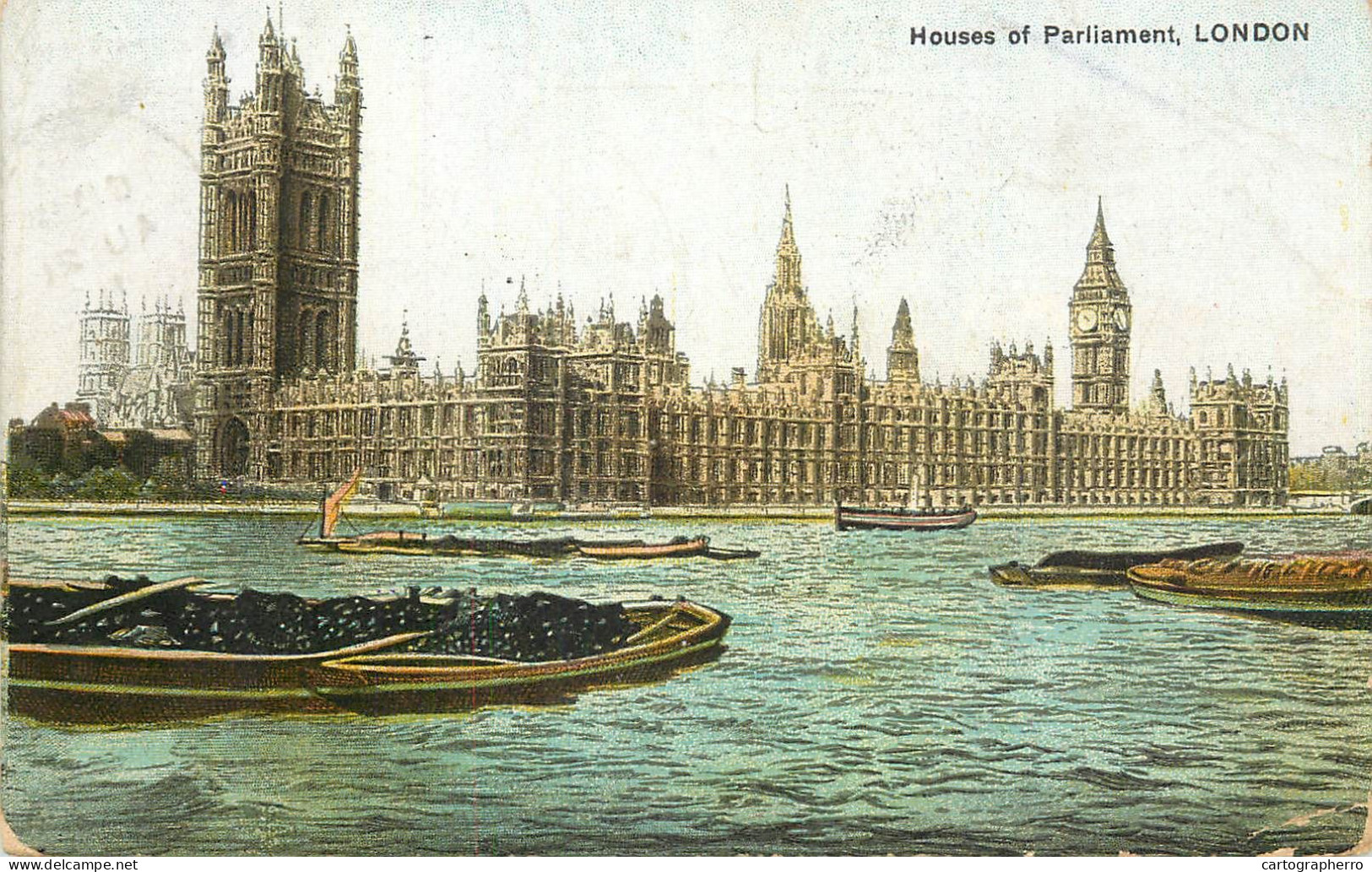 United Kingdom England London Houses Of Parliament Coal Barge - Houses Of Parliament