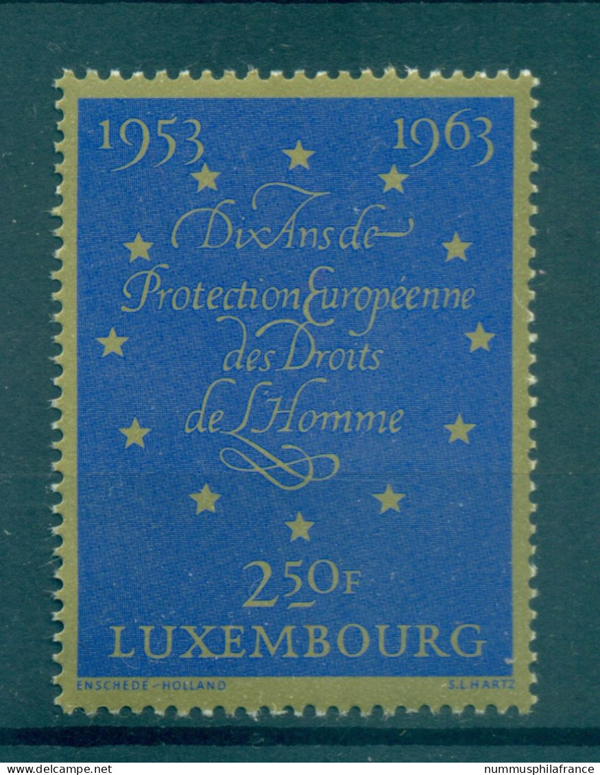 Luxembourg 1963 - Y & T N. 633 - Droits De L'Homme (Michel N. 679) - Unused Stamps