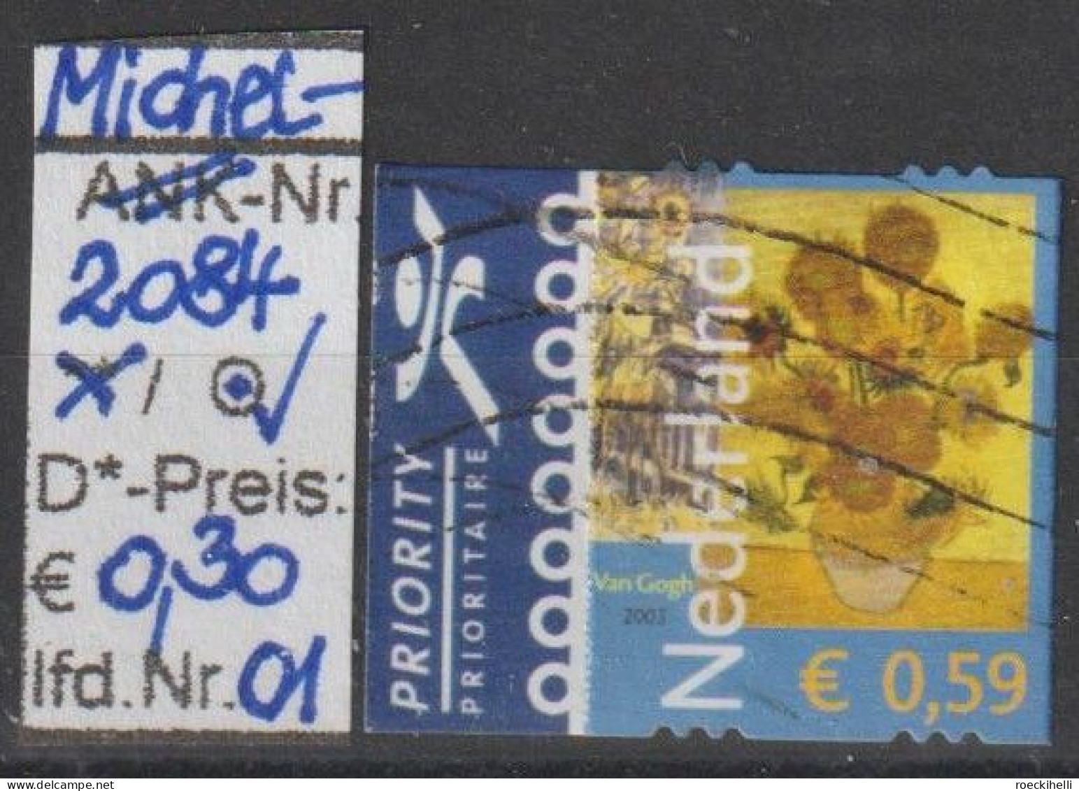 2002 - NIEDERLANDE - SM "150. Geb.tag V. Vincent Van Gogh" 0,59 € Mehrf. - S.Scan  (2084o 01-03 Nl) - Usati