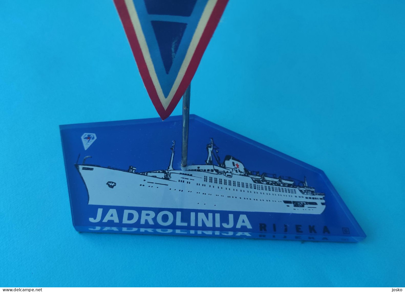 JADROLINIJA RIJEKA Croatia Ex Yugoslavia Shipping Company Old Pennant * Croatie Kroatien Croazia - Decoración Maritima