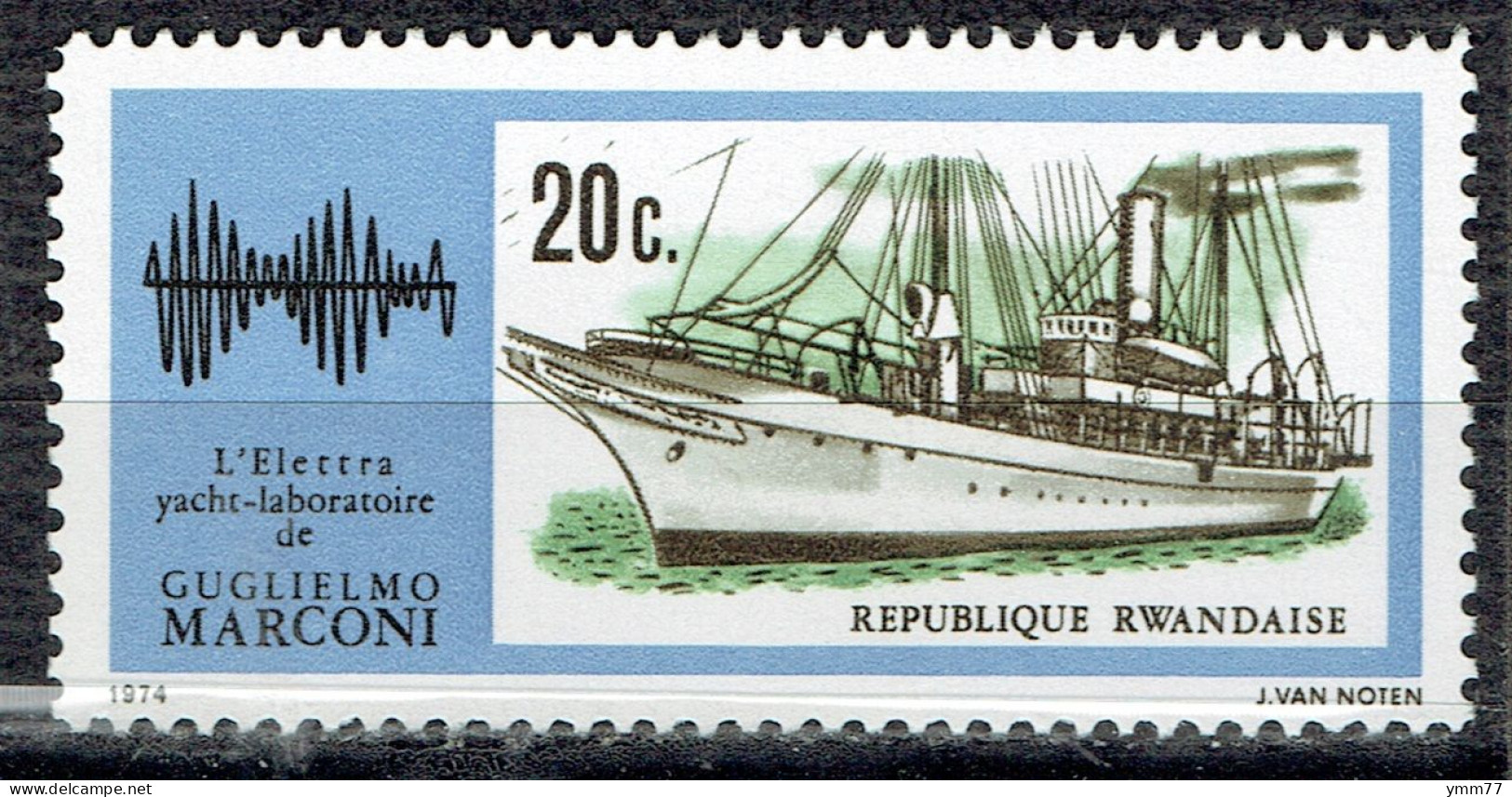 Centenaire De La Naissance De Guillaume Marconi : L'Elettra Yacht Laboratoire - Unused Stamps