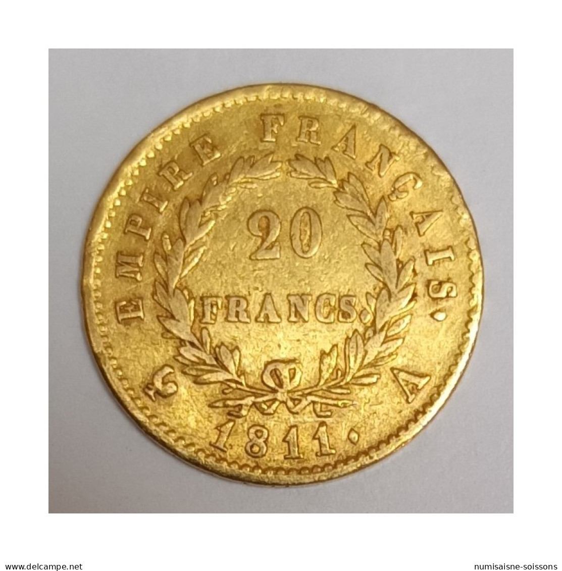 GADOURY 1025 - 20 FRANCS 1811 A - Paris - NAPOLÉON 1er - REVERS EMPIRE - KM 695 - TB+ - 20 Francs (gold)