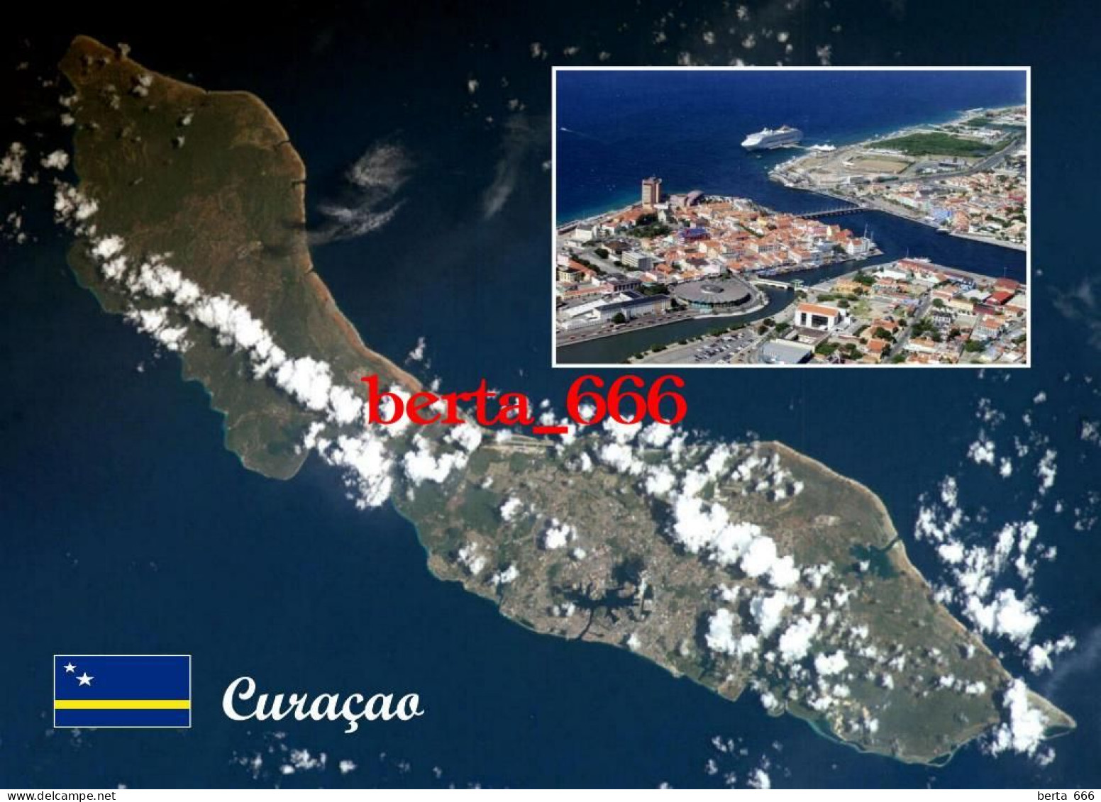 Curaçao Satellite View New Postcard - Curaçao