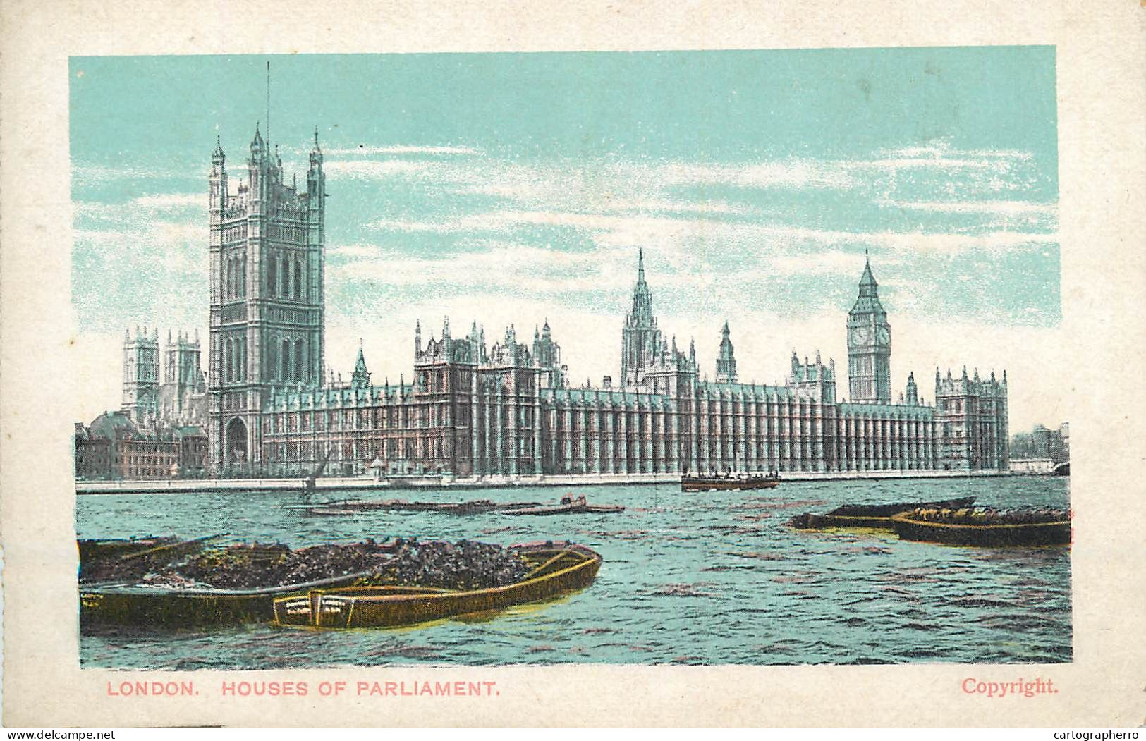 United Kingdom England London Houses Of Parliament Coal Barge - Houses Of Parliament