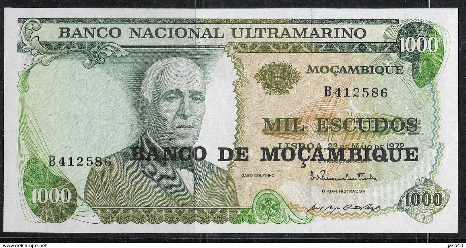 MOÇAMBIQUE - 1000 ESCUDOS DE 1972 - Moçambique