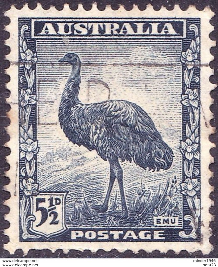 AUSTRALIA 1942 Bird - Emu - 51/2d. - Grey  Used Stamp - Gebraucht