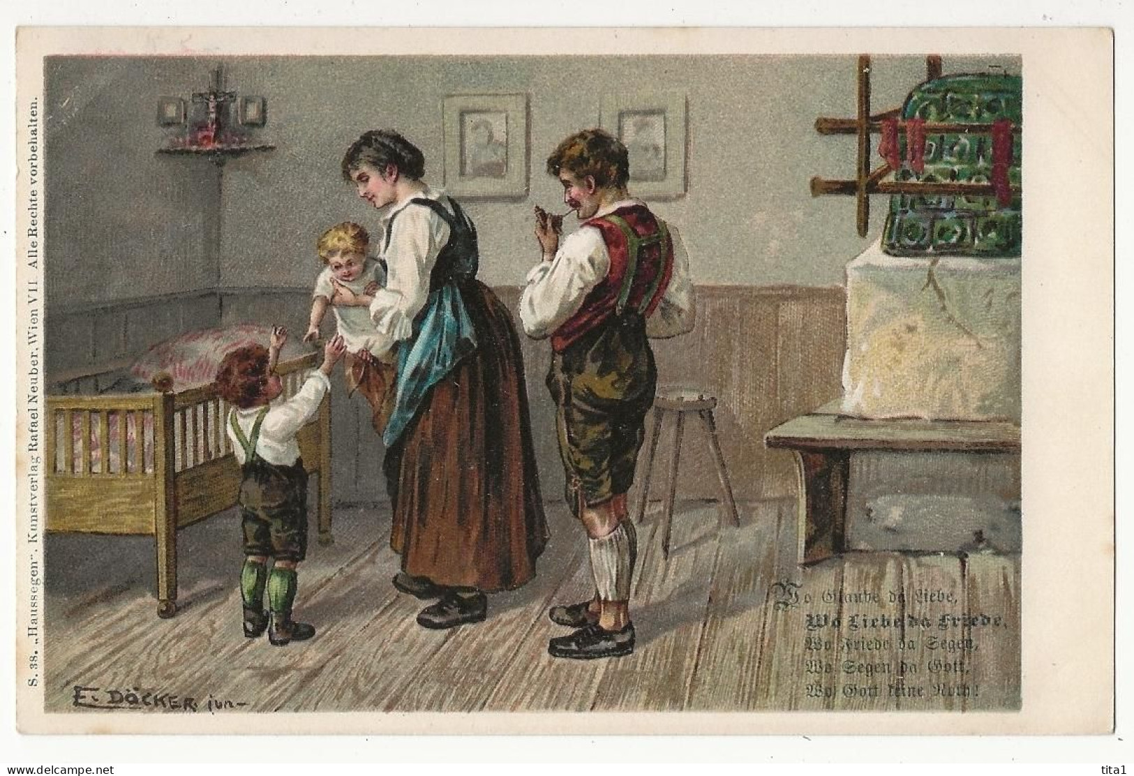 1389 -  Couple Et Enfants - E. Döcker Jr - Doecker, E.