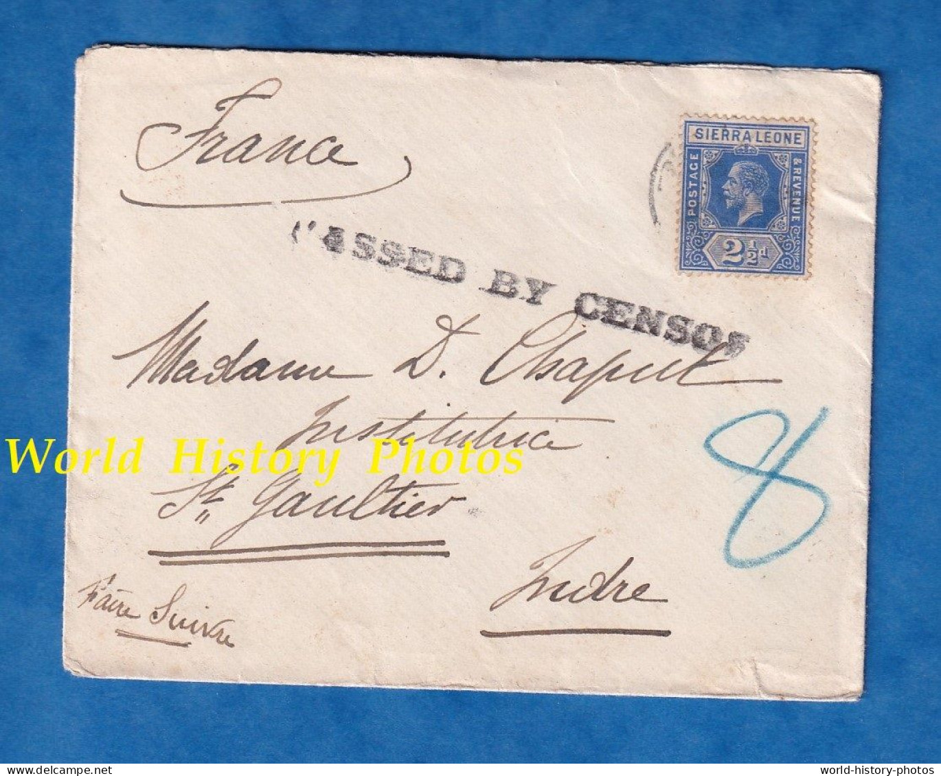 Enveloppe Ancienne - SIERRA LEONE - Envoi De Mme Balat , Freetown - West Africa - " Passed By Censor " - Sierra Leona (...-1960)