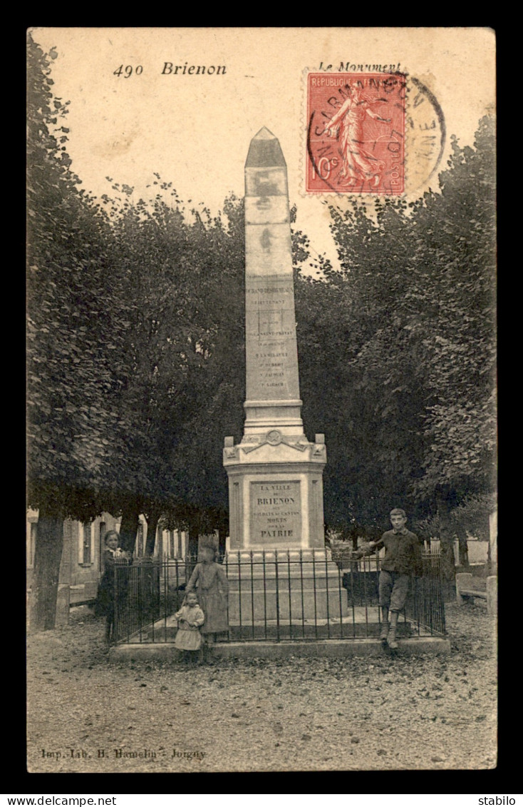 89 - BRIENON-SUR-ARMENCON - LE MONUMENT DE LA GUERRE DE 1870 - Brienon Sur Armancon