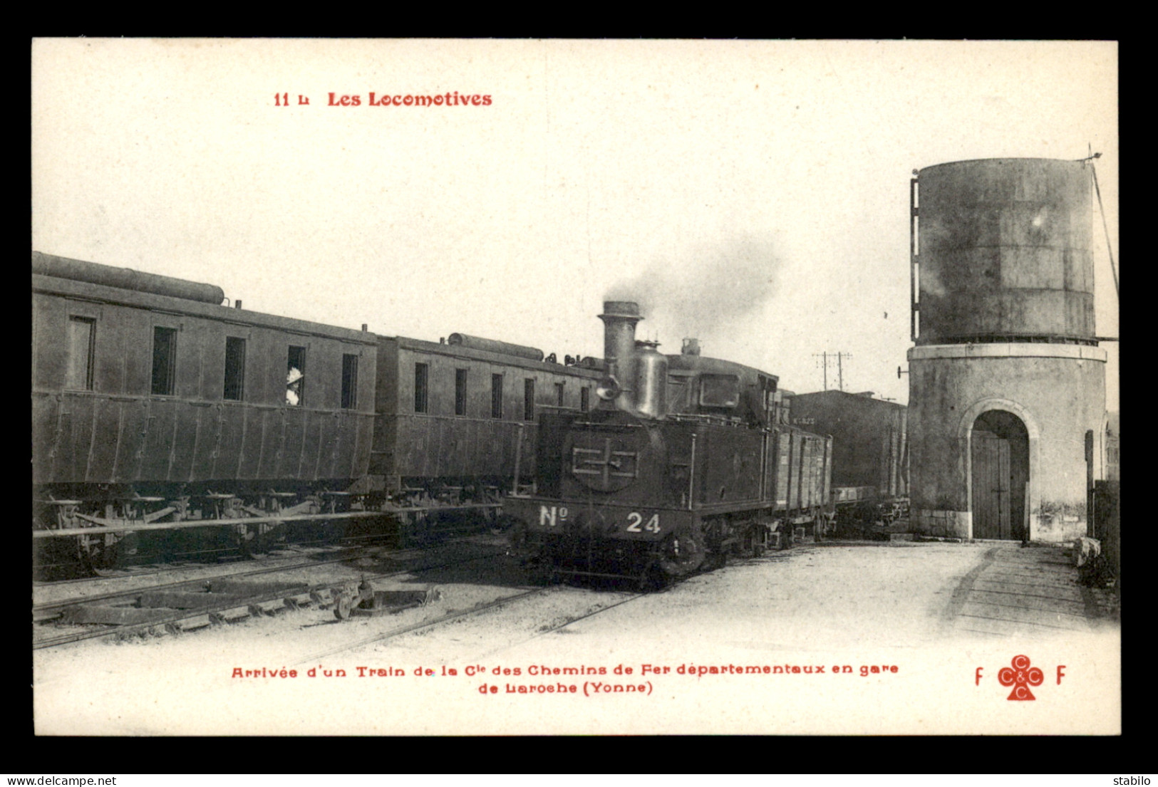 89 - LAROCHE - ARRIVEE D'UN TRAIN DE LA CIE DES CHEMINS DE FER - SERIE "LES LOCOMOTIVES" COLLECTION FLEURY - Laroche Saint Cydroine