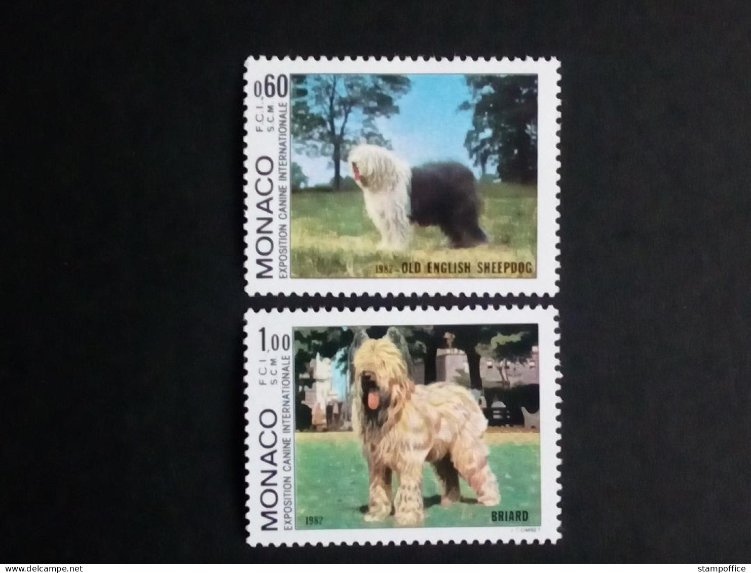 MONACO MI-NR. 1533-1534 POSTFRISCH(MINT) HUNDEAUSSTELLUNG MONTE CARLO 1982 BOBTAIL - Honden