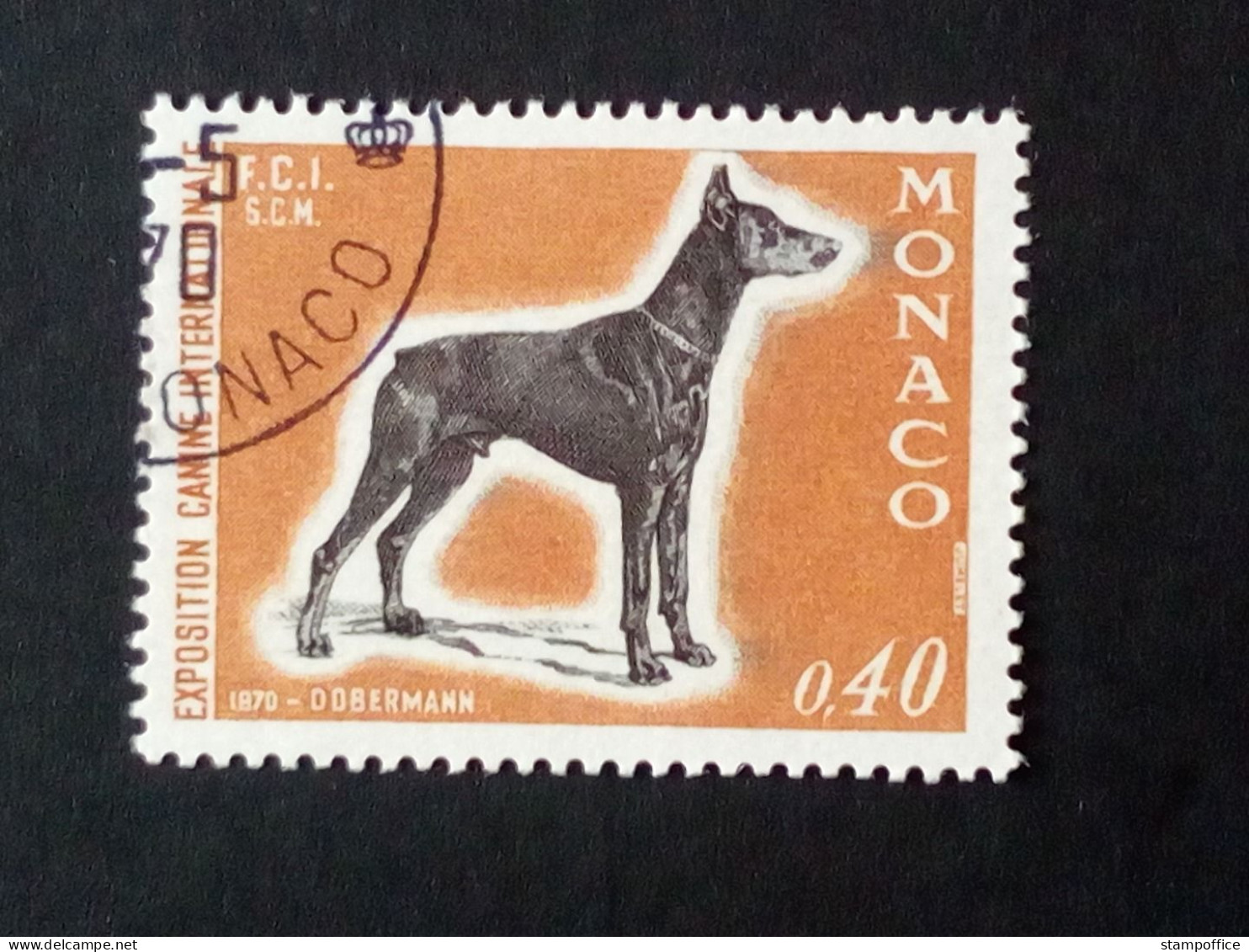 MONACO MI-NR. 965 GESTEMPELT(USED) HUNDEAUSSTELLUNG MONTE CARLO 1970 DOBERMANN - Used Stamps