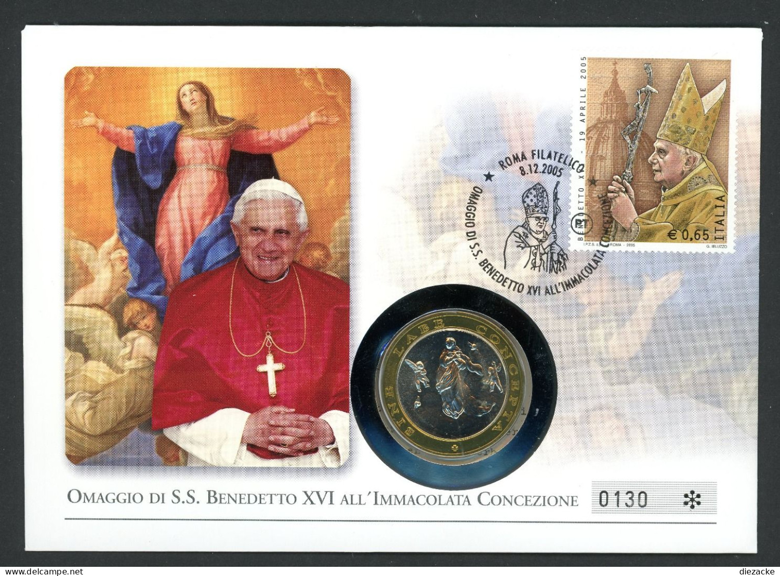 Vatikan 2005 Numisbrief Medaille Ehrung Der Unbefleckten Empfängnis ST (Num157 - Sin Clasificación