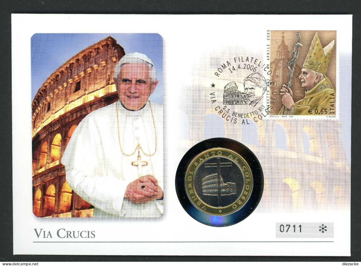 Vatikan 2006 Numisbrief Mit Medaille Benedikt XVI. Der Kreuzweg ST (Num158 - Non Classés