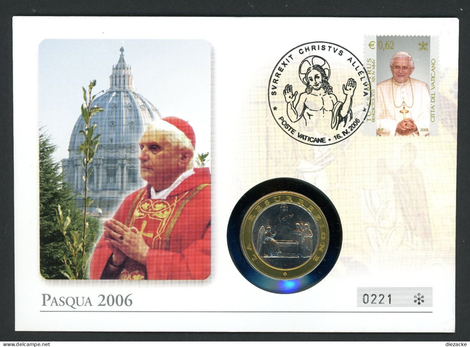 Vatikan 2006 Numisbrief Mit Medaille Benedikt XVI. Ostern 2006 ST (Num160 - Ohne Zuordnung