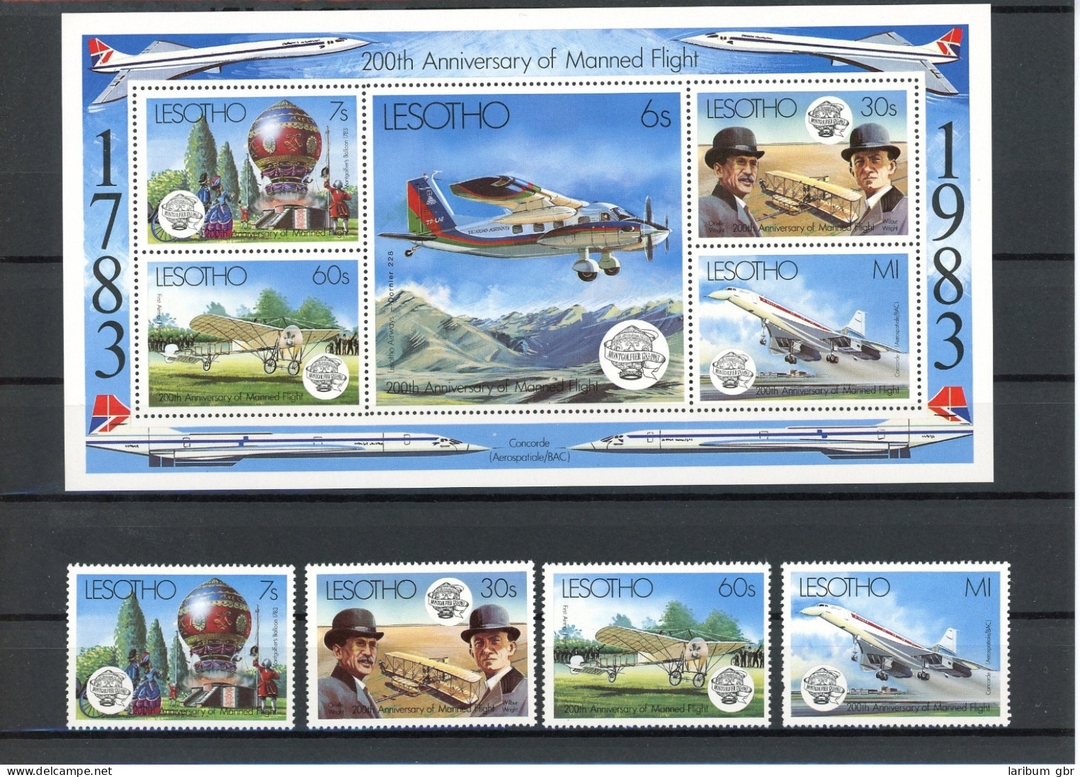 Lesotho 424-427, Block 18 Postfrisch Flugzeug #GI268 - Lesotho (1966-...)